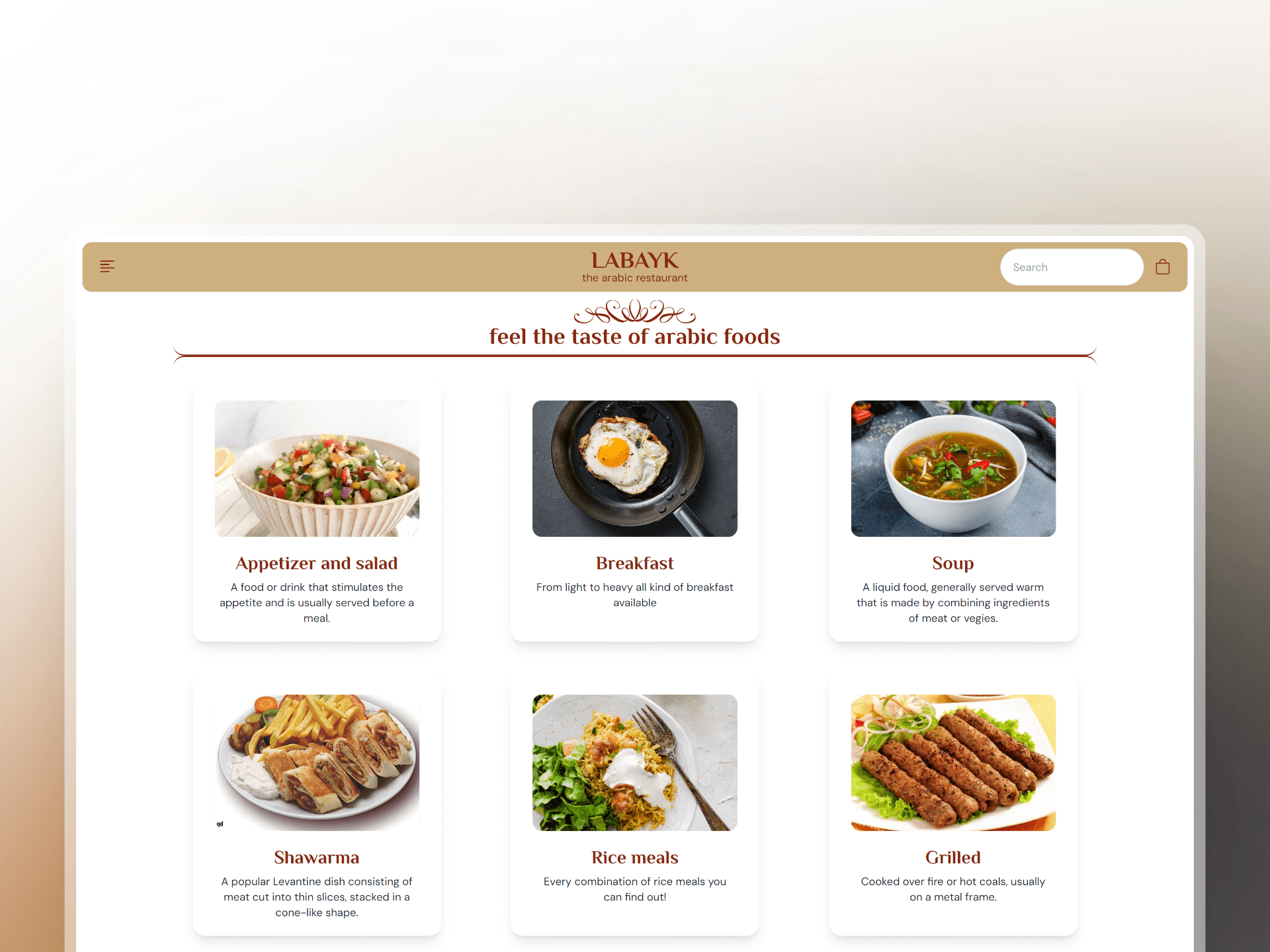 Labayk online digital menu