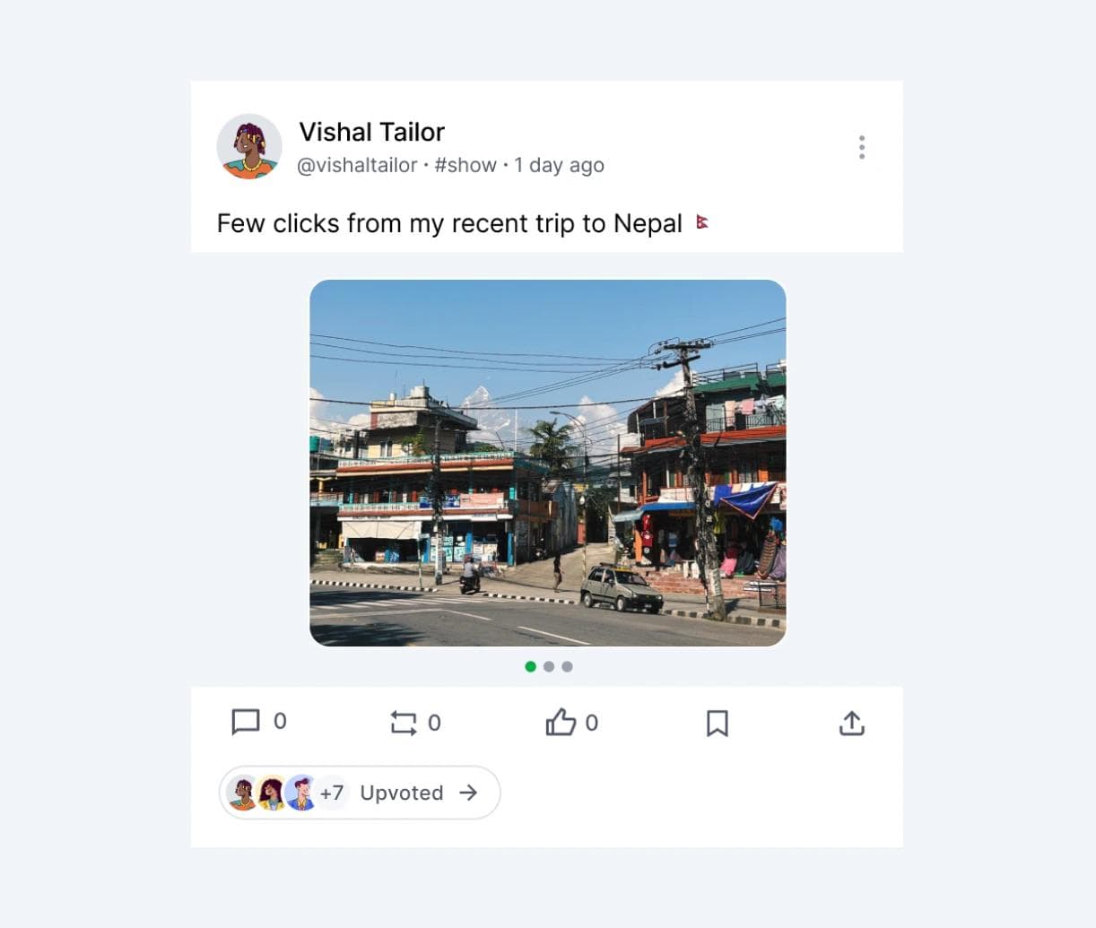 Peerlist - Post multiple images - UI design by Vishal Tailor