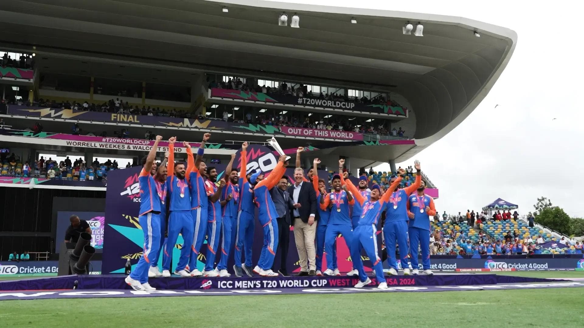 Team India Celebrating Winning moment - World Cup 2024
