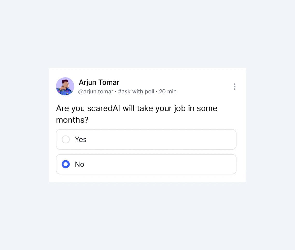 Peerlist - Post with poll - UI design by Vishal Tailor