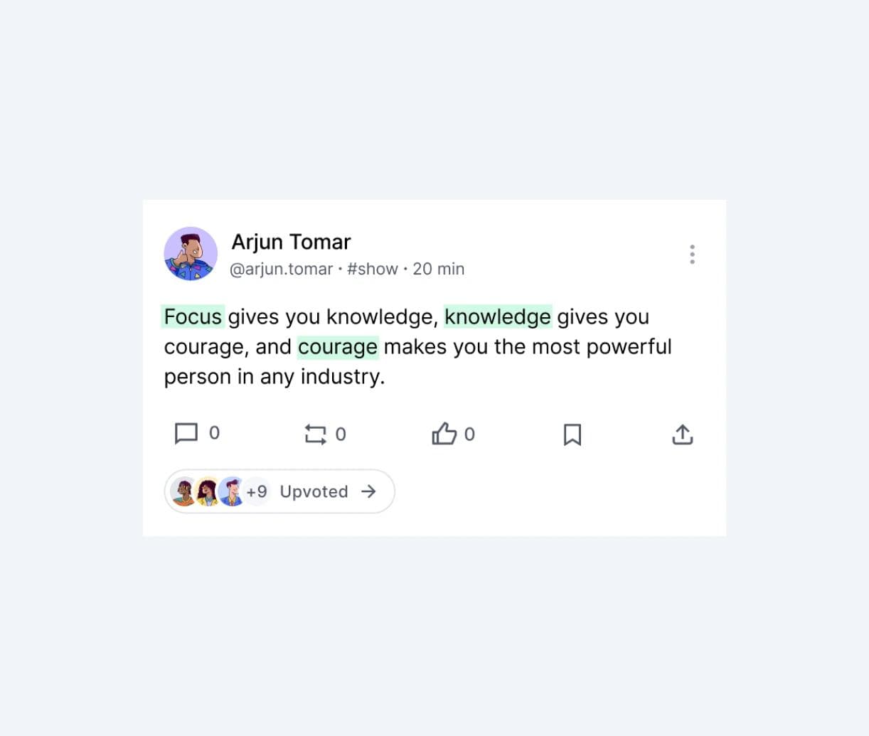 Peerlist - Post having highlighted text - UI design by Vishal Tailor