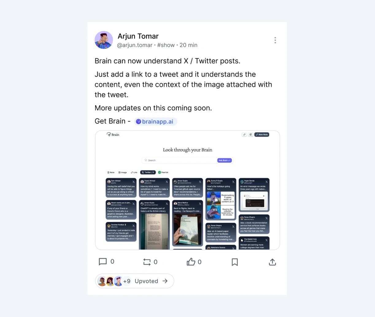 Peerlist - Post having link and image - UI design by Vishal Tailor