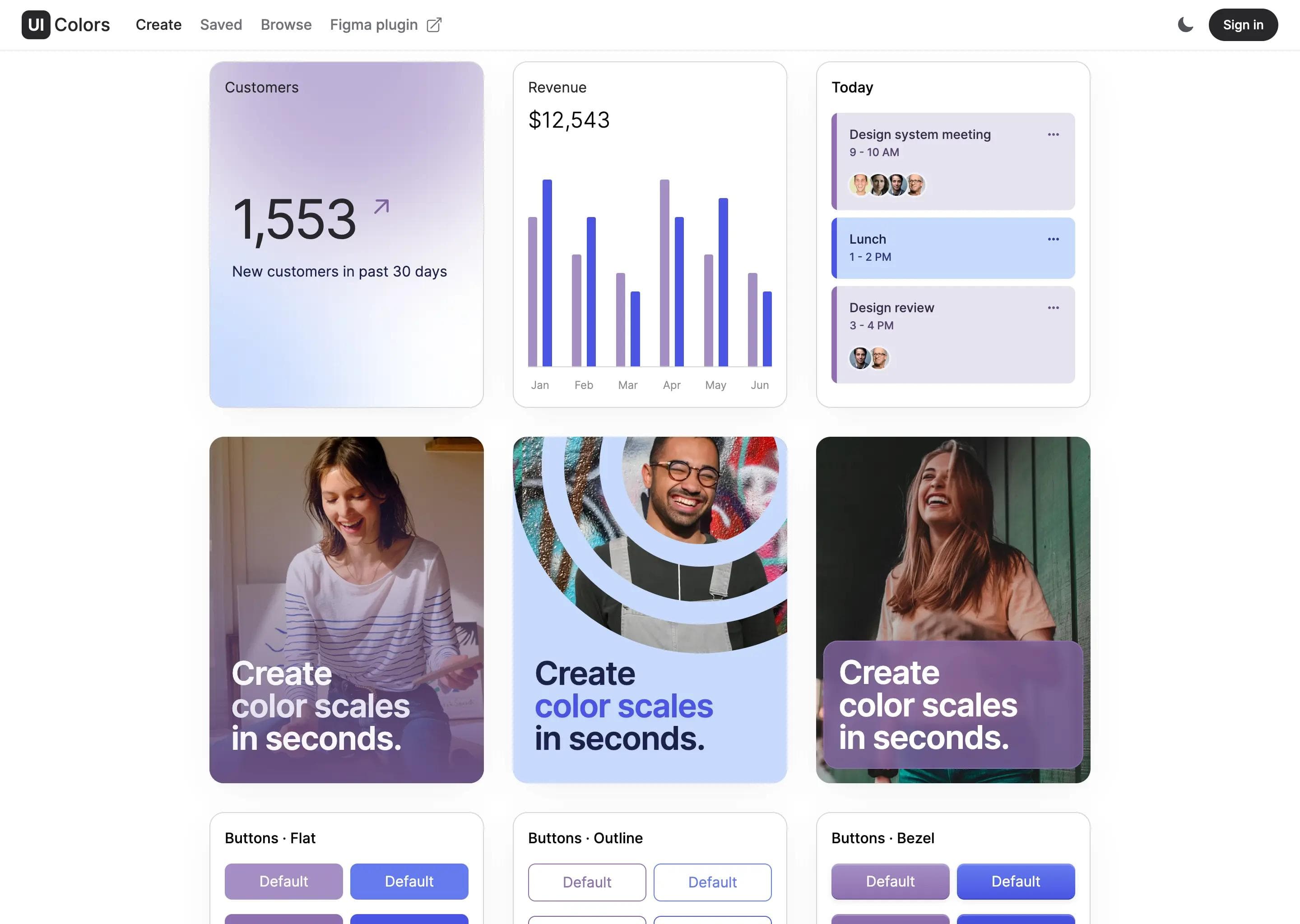 Screenshot of website uicolors.app